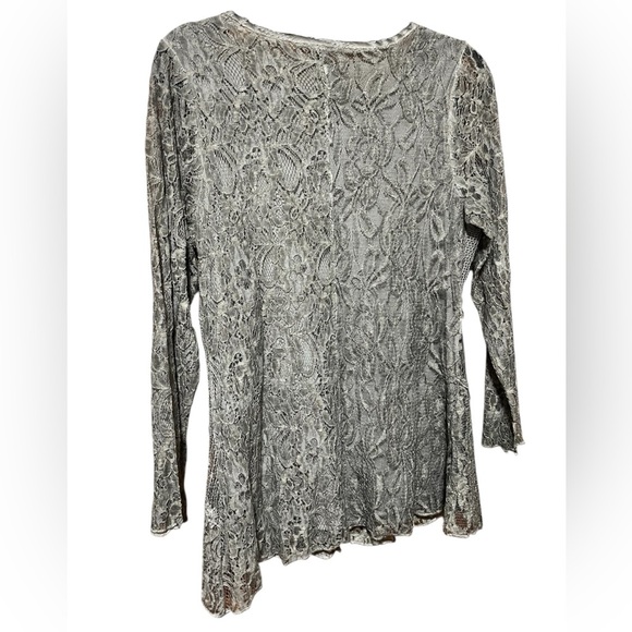 Lace Sequin Embellished Long Sleeve Tunic Top Size S - Picture 6 of 10